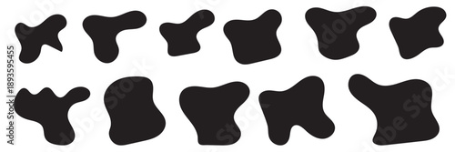 Abstract Organic Shape Set. Set of  abstract organic blobs with soft edges, ideal for modern design, branding, backgrounds, creative layouts, and playful visual concepts.
