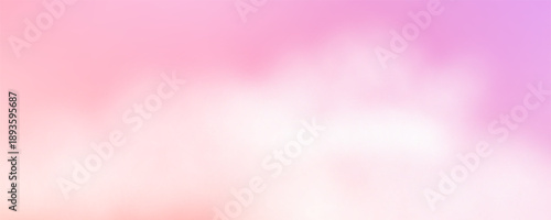 Stunning sunset sky in delicate pink hues blending with golden tones as fluffy clouds drift across the horizon creating a serene atmospheric background. Vector illustration.