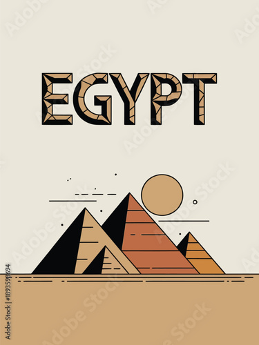 Egypt Dessert Ancient Civilization Travel Illustration