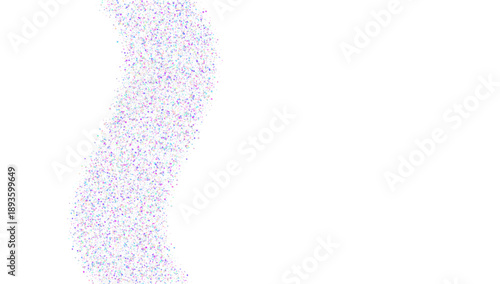 Disco Glitter. Pink Carnival Confetti And Purple Unicorn Tinsel. Abstract Birthday Background On White. Realistic Bokeh With Silver Glare And Surprise Sparkle. Blue Disco Glitter