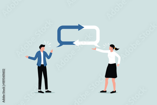 Listen to team input to improve work quality, communication skills, or relationships for idea concept development, cheerful businessmen and women share input for improvement.