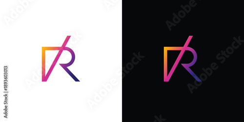 modern and great letter VR initials logo design