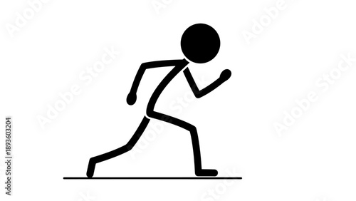 Simple black stick figure running on white background.
