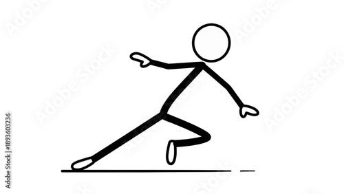 Simple stick figure running or sprinting with dynamic pose.
