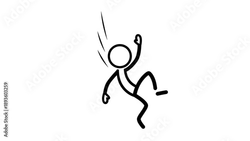 Simple stick figure dancing with dynamic movement.
