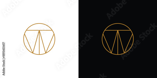 Modern and luxury letter TW initials logo design