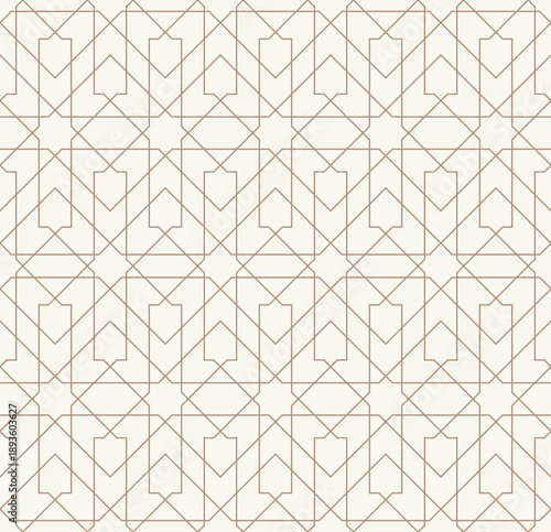 arabic seamless abstract line pattern backgroundislamic texture beige color geometric vector illustration