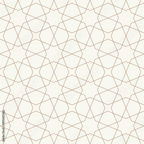 arabic seamless abstract star line pattern backgroundislamic texture tile beige color geometric vector illustration
