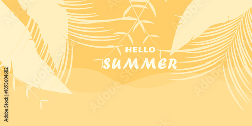 Tropical leaves background. Summer holiday banner.