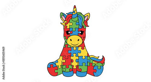 Autism Awareness Unicorn Elephant Dragon