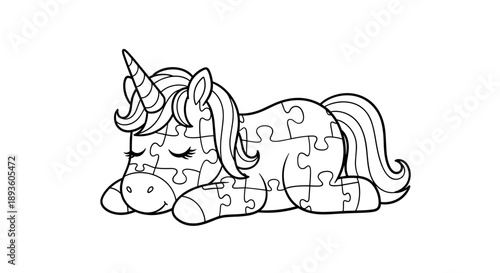 Autism Awareness Unicorn Puzzle Piece