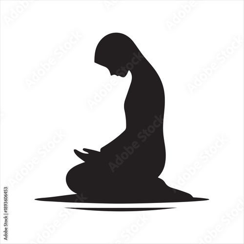 Islamic prayer salah vector silhouette illustration design concept set collection idea