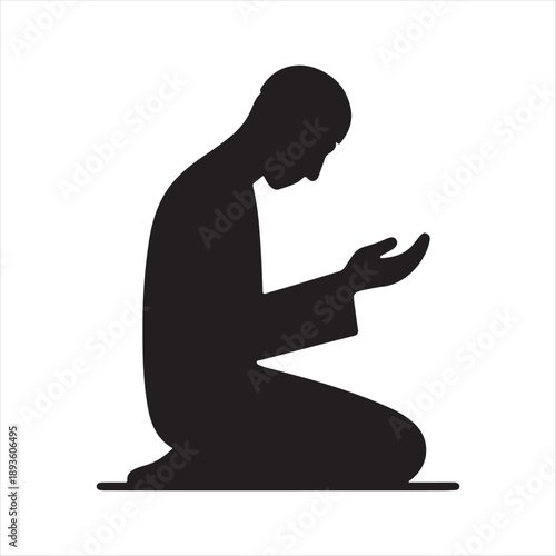 Islamic prayer salah vector silhouette illustration design concept set collection idea