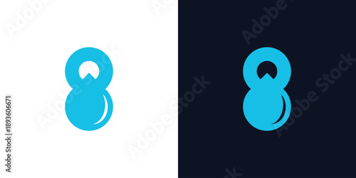 The combined water logo design with the number 8 is unique and modern