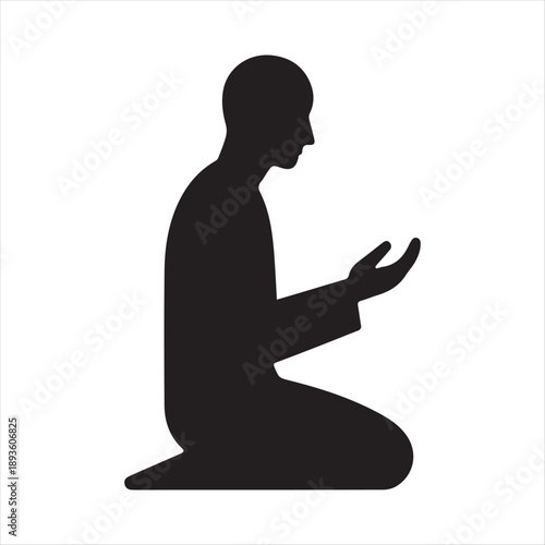 Islamic prayer salah vector silhouette illustration design concept set collection idea