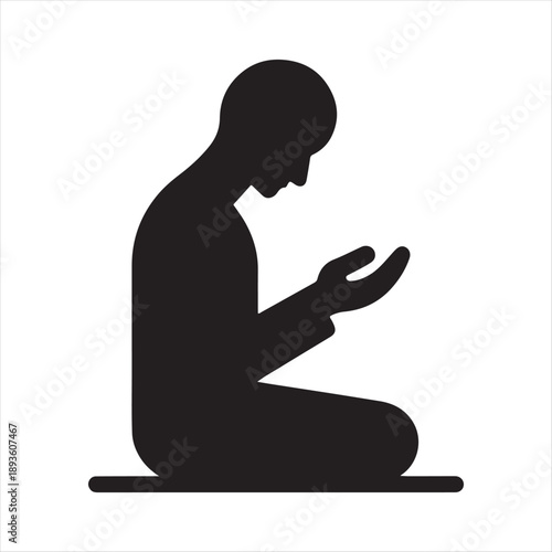 Islamic prayer salah vector silhouette illustration design concept set collection idea