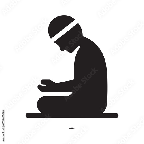 Islamic prayer salah vector silhouette illustration design concept set collection idea