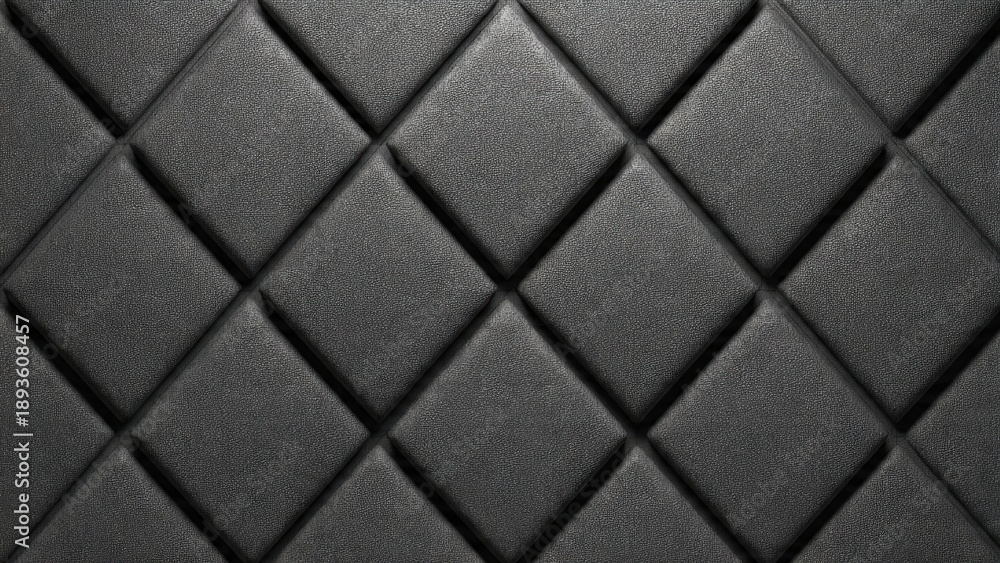 Fototapeta premium Elegant Black Quilted Leather Texture
