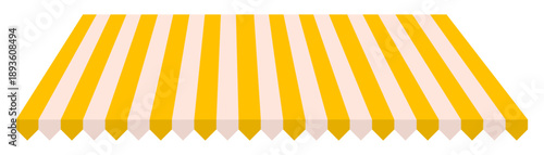 Bright Yellow and White Striped Cafe Awning Vector