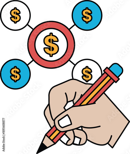 A hand is holding a pencil