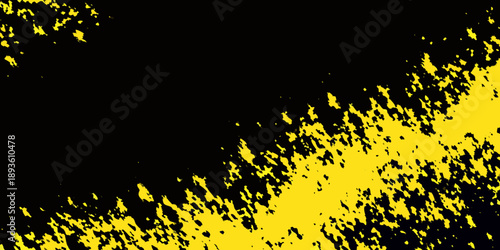 Abstract yellow and black textured background with a diagonal split