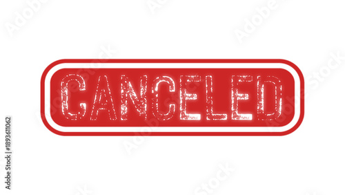 Cancelled Red Rubber Stamp Text for Voided Transactions Accounting Records and Business Notices