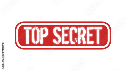 Top Secret Red Stamp Icon for Classified Intelligence, High Security Files and Restricted Access