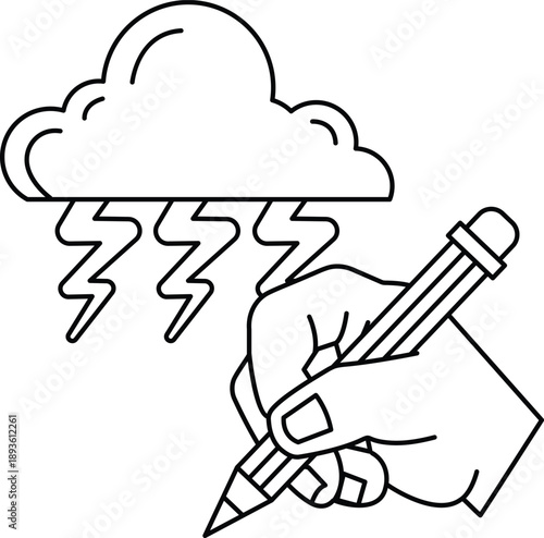 A hand is holding a pencil and writing on a piece of paper