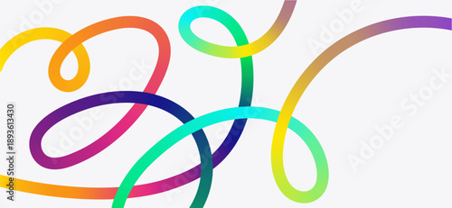 Vibrant rainbow colored ribbon flowing in dynamic motion with inspirational text