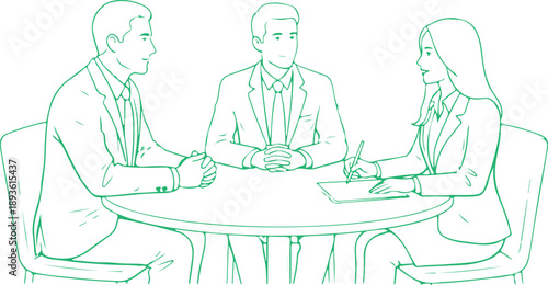 Business meeting in progress Vector, illustration
