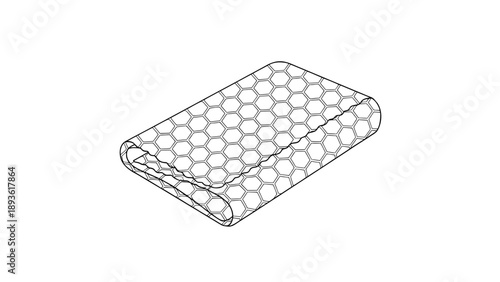 Beeswax Wrap Eco Kitchen Food Storage Honeycomb Line Art Icon