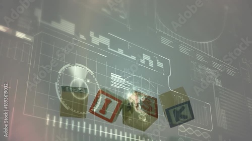 Animation of data processing over risk text