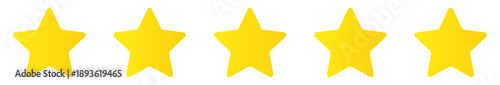 The icon has 5 golden stars for evaluating the service. On a transparent background. Vector illustration.