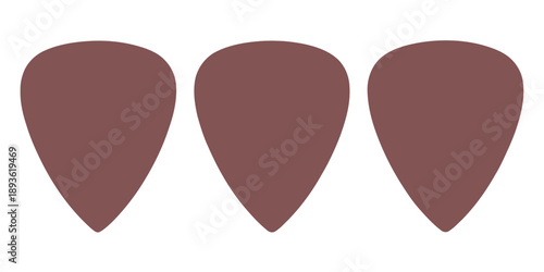 Three identically crafted guitar picks, designed for musicians seeking optimal performance and precise control while playing various stringed instruments, enhancing rhythm and melody