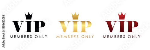 set of vip member icons isolated vector illustration