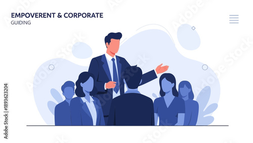 Business Leader Guiding Team, Corporate Empowerment, Professional Meeting