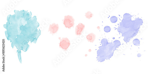 Photos Vibrant abstract watercolor ink splashes on dark black background featuring teal