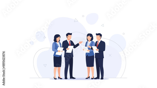 Business Meeting: Diverse Team Collaborating on Documents