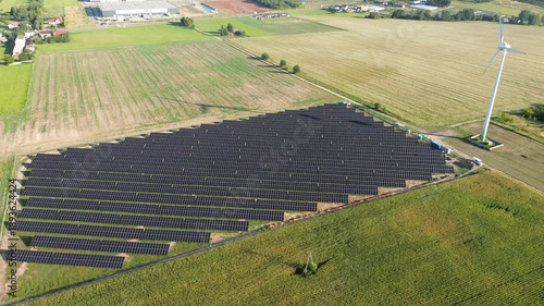 Alternative energy field with photovoltaic panels and turbine