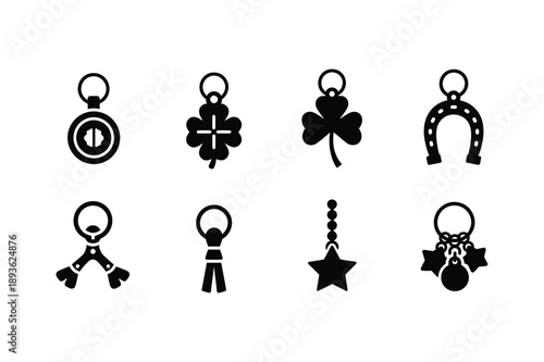 St patrick's day silhouette charms and symbols