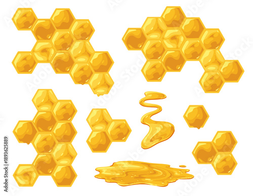 Honey in hexagons drops