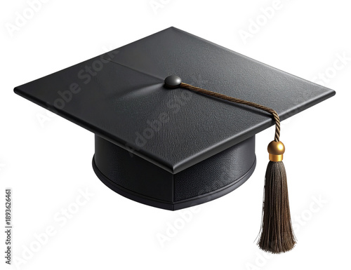Minimal Floating Mortarboard Hat Top View, Clean Academic Icon Style, Isolated