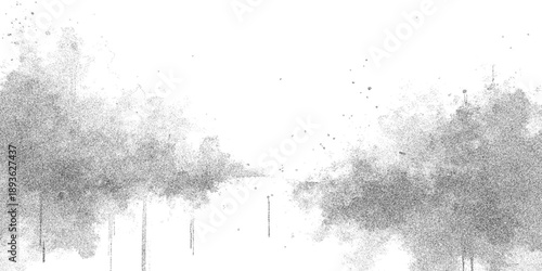 Vector Aesthetic ethereal watercolor trees sketch, evoking serenity and peacefulness.  A minimalist illustration of nature with delicate details. 