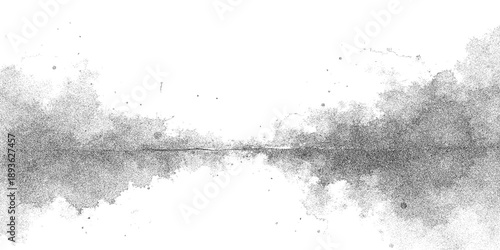 Vector Serene waterscape, abstract ink wash painting, monochromatic panorama, tranquility and reflection. Representing peaceful, landscape and artful expression. 