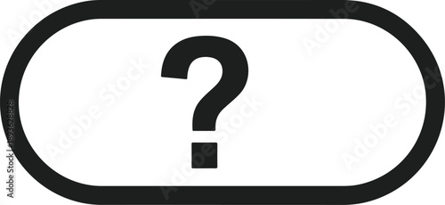 A classic black question mark icon within a rounded rectangular shape, symbolizing query and doubt