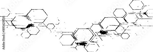 Abstract Molecular Network: This image presents a captivating representation of a molecular network, composed of interconnected hexagonal structures.