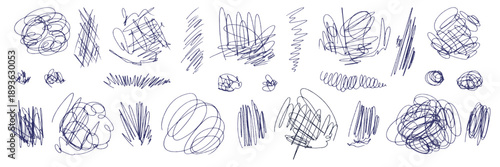 Sketchy scratch pen doodle with messy squiggle and editable pencil stroke texture.