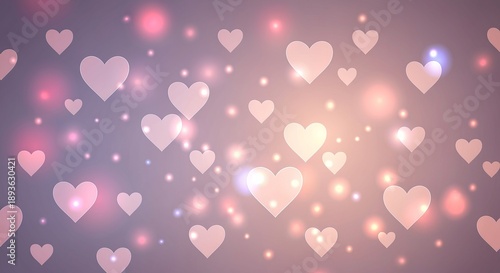 Beautiful Romantic Pastel Hearts Bokeh Backdrop for Valentine s Day, Perfect for Love-themed Designs