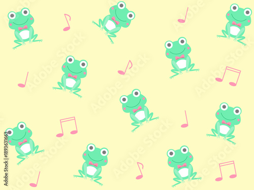カエルと音符の壁紙背景