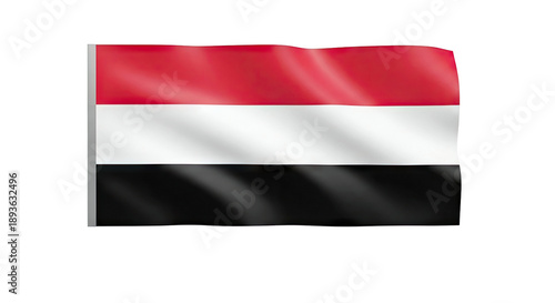Flag of Yemen waving against a white background Free Download Flag of Yemen waving against a white background - GFXLoad